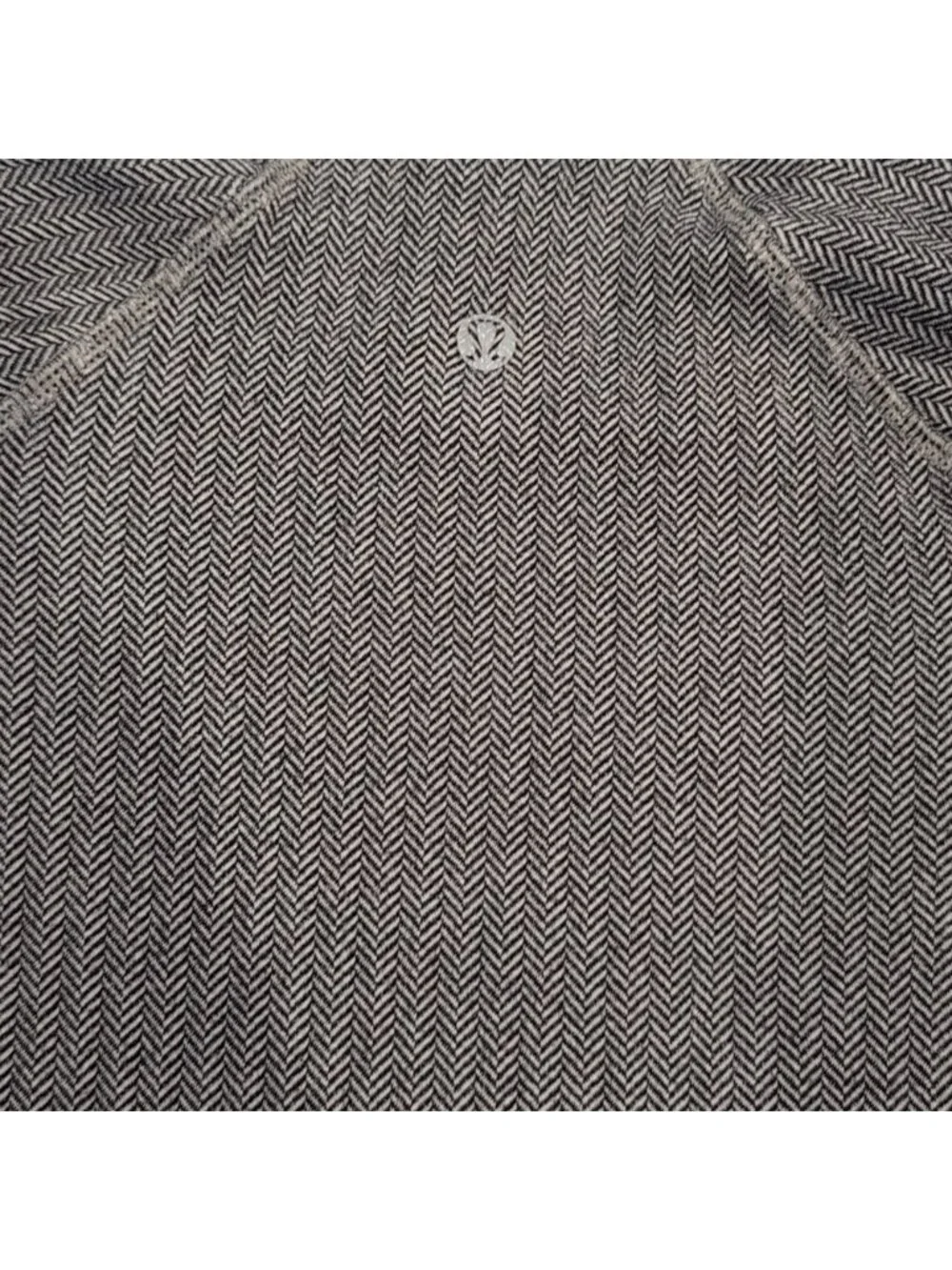 Lululemon Think Fast Long Sleeve Heathered Herringbone Silver Spoon Blk